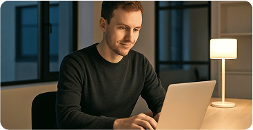 mężczyzna-komputer